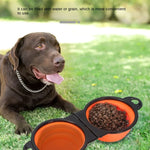Foldable Dual Bowl for Dogs - 2-in-1 Travel Feeding Solution