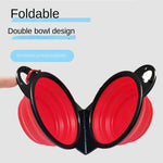 Foldable Dual Bowl for Dogs - 2-in-1 Travel Feeding Solution
