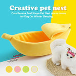 Cozy Banana Cat Bed for Cats and Dogs - Soft Plush Pet House