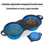 Foldable Dual Bowl for Dogs - 2-in-1 Travel Feeding Solution