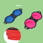 Foldable Dual Bowl for Dogs - 2-in-1 Travel Feeding Solution